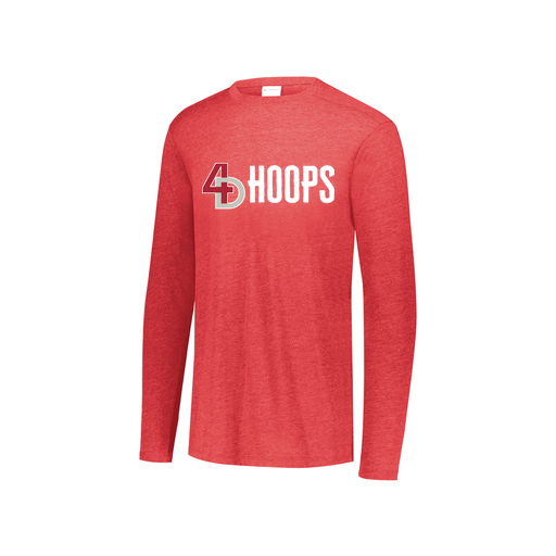 [FTLCUBRD-YS-LOGO2] Decker Youth Tri-Blend T-Shirt - Long Sleeve (Youth S, Red, Logo 2)