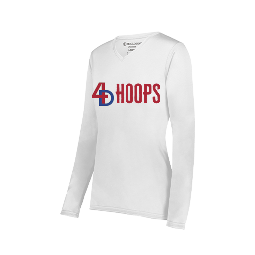 [222824.005.S-LOGO1] Ladies LS Smooth Sport Shirt (Female Adult S, White, Logo 1)