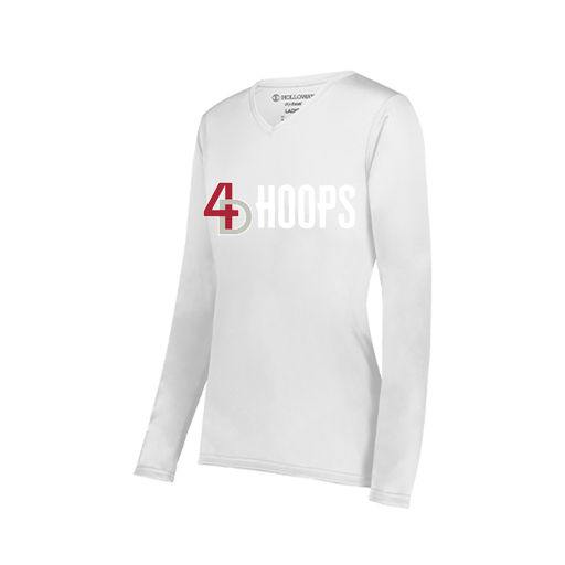 [222824.005.S-LOGO2] Ladies LS Smooth Sport Shirt (Female Adult S, White, Logo 2)