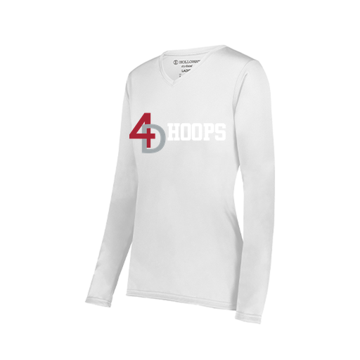 [222824.005.S-LOGO3] Ladies LS Smooth Sport Shirt (Female Adult S, White, Logo 3)