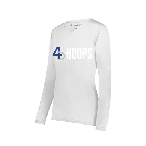 [222824.005.S-LOGO3] Ladies LS Smooth Sport Shirt (Female Adult S, White, Logo 3)