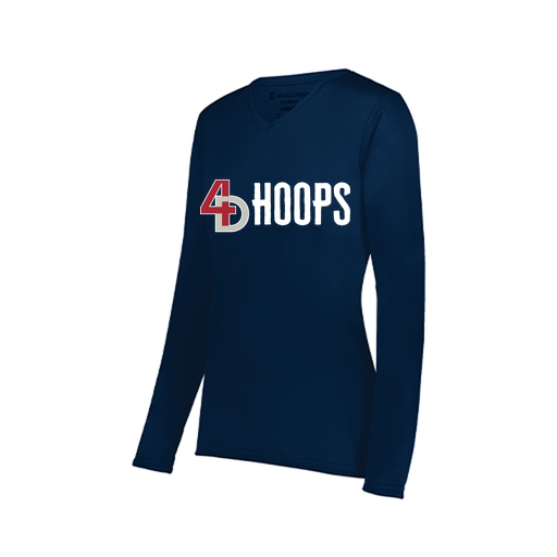 [222824.065.S-LOGO2] Ladies LS Smooth Sport Shirt (Female Adult S, Navy, Logo 2)