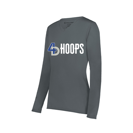 [222824.059.S-LOGO3] Ladies LS Smooth Sport Shirt (Female Adult S, Gray, Logo 3)